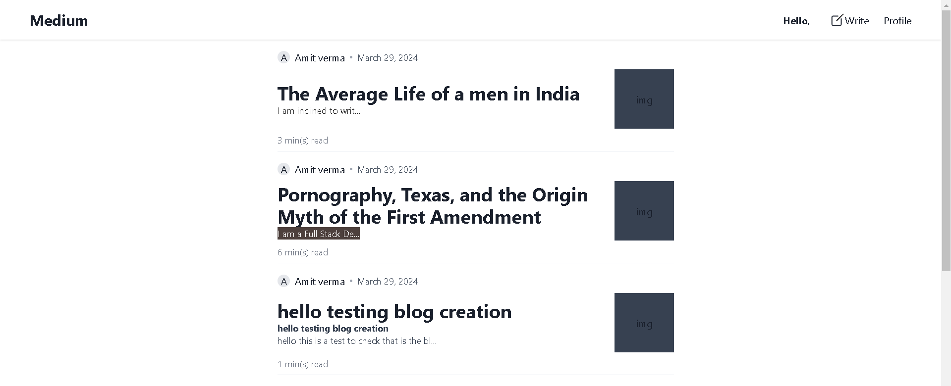 Medium Blog Clone